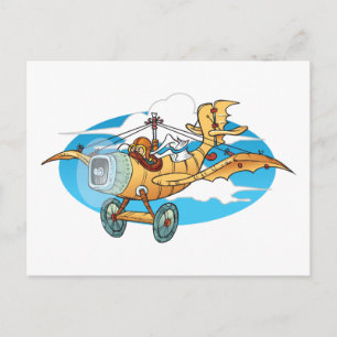 Cartoon Flivver Postkarte