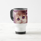 Cartoon fluffy baby kitten with big eyes reisebecher (Vorderseite Links)