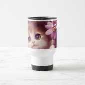Cartoon fluffy baby kitten with big eyes reisebecher (Mittel)