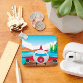 Cartoon Flugzeug auf See Dock Vergnügen Reiseabent Schlüsselanhänger