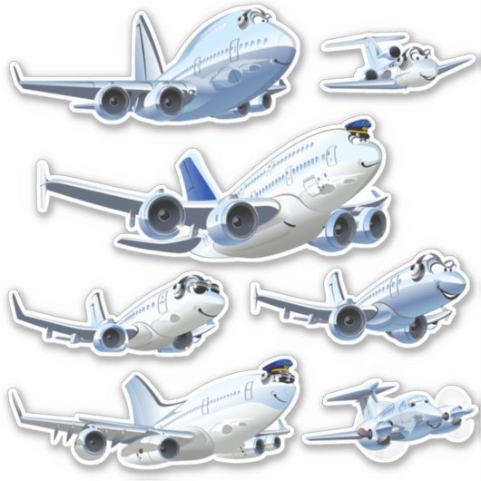 Cartoon Flugzeug Aufkleber (Vorderseite)