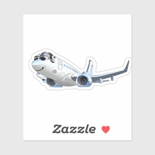 Cartoon Flugzeug Aufkleber (Blatt)