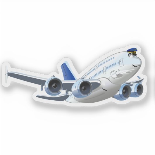 Cartoon Flugzeug Aufkleber (Vorderseite)