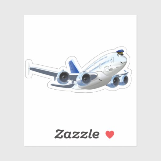 Cartoon Flugzeug Aufkleber (Blatt)