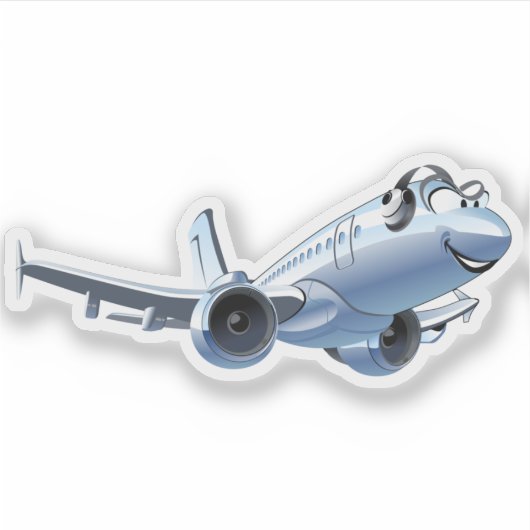 Cartoon Flugzeug Aufkleber (Vorderseite)