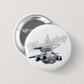 Cartoon-Flugzeug Button (Vorne & Hinten)