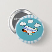 Cartoon-Flugzeug Button (Vorne & Hinten)