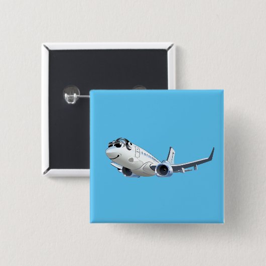 Cartoon Flugzeug Button (Vorne & Hinten)