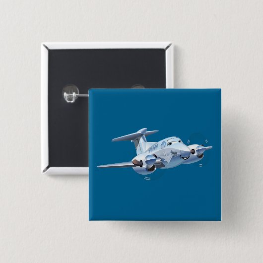 Cartoon Flugzeug Button (Vorne & Hinten)