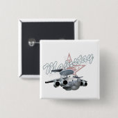 Cartoon-Flugzeug Button (Vorne & Hinten)