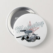 Cartoon-Flugzeug Button (Vorne & Hinten)