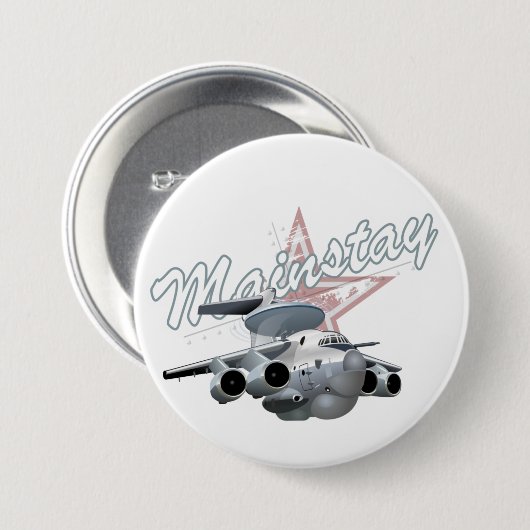 Cartoon-Flugzeug Button (Vorne & Hinten)