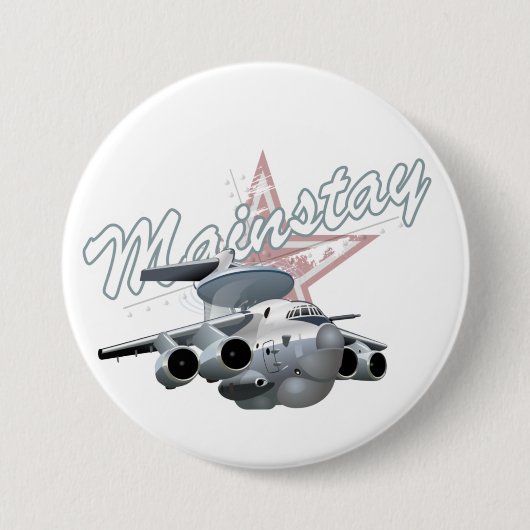 Cartoon-Flugzeug Button (Vorderseite)