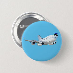 Cartoon Flugzeug Button