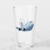 Cartoon Flugzeug Glas (Rückseite)