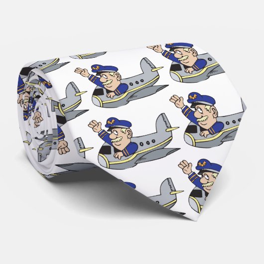 Cartoon-Flugzeug Krawatte (Gerollt)