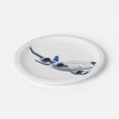 Cartoon Flugzeug Pappteller (Schrägansicht)