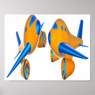Cartoon Flugzeug Poster