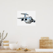 Cartoon Flugzeug Poster (Küche)