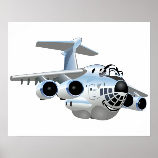 Cartoon Flugzeug Poster (Vorne)