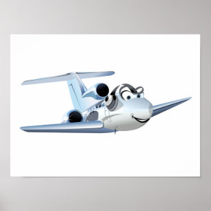 Cartoon Flugzeug Poster