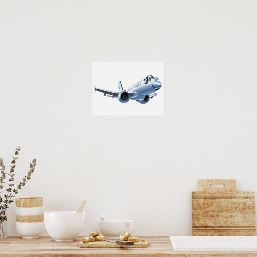 Cartoon Flugzeug Poster (Küche)
