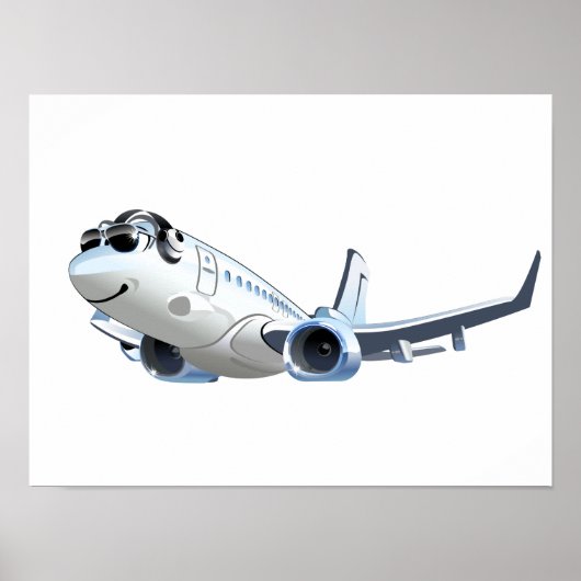 Cartoon Flugzeug Poster (Vorne)