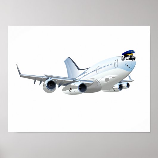 Cartoon Flugzeug Poster (Vorne)