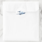 Cartoon Flugzeug Runder Aufkleber (Tasche)