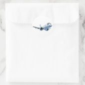 Cartoon Flugzeug Runder Aufkleber (Tasche)