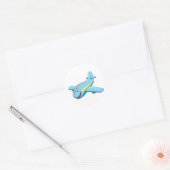 Cartoon Flugzeug Runder Aufkleber (Umschlag)