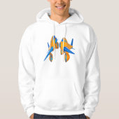 Cartoon-Flugzeuge lebhaft Orange und Blau Hoodie (Vorderseite)