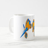 Cartoon-Flugzeuge lebhaft Orange und Blau Kaffeetasse (Vorderseite Links)