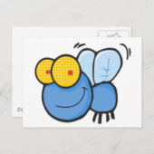 Cartoon Fly Postkarte (Vorne/Hinten)