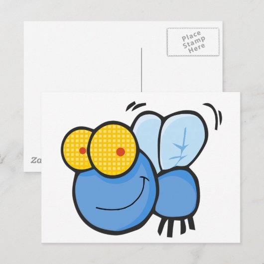 Cartoon Fly Postkarte (Vorne/Hinten)