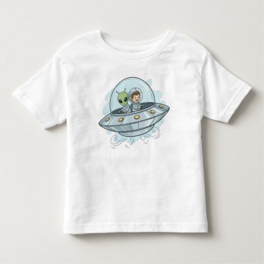 Cartoon Flying Alien Kleinkind T-shirt (Vorderseite)