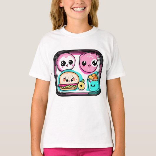 Cartoon Foods Gift for Kids T-Shirt (Vorderseite)