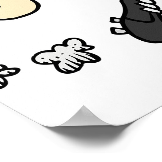 Cartoon Football Player Poster (Ecke)