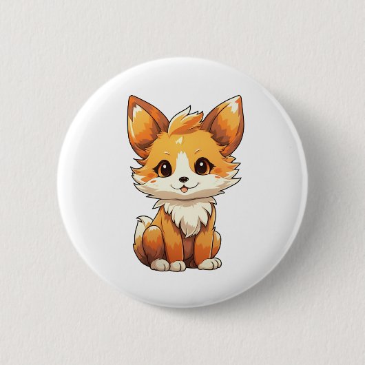 Cartoon-Fox-Abbildung Button (Vorderseite)