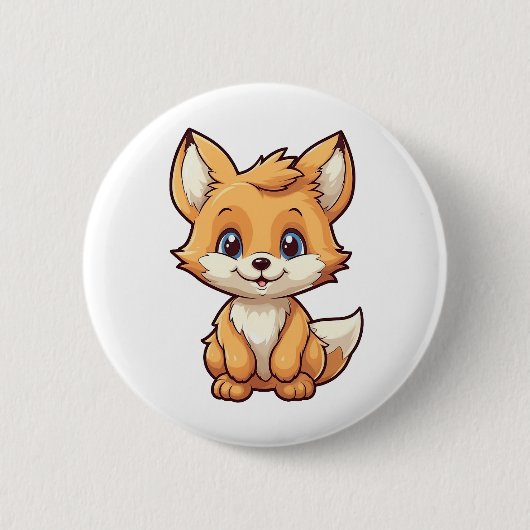 Cartoon-Fox-Abbildung Button (Vorderseite)