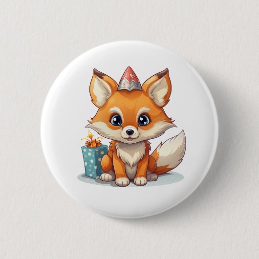 Cartoon-Fox-Abbildung Button (Vorderseite)