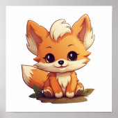 Cartoon-Fox-Abbildung Poster (Vorne)