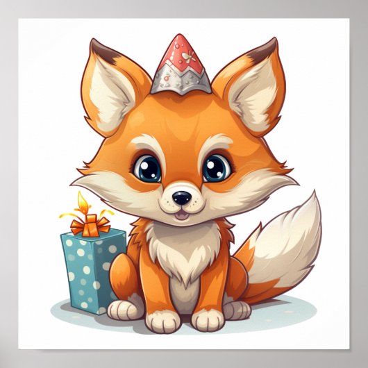Cartoon-Fox-Abbildung Poster (Vorne)