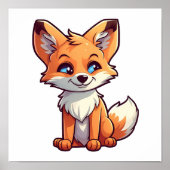 Cartoon-Fox-Abbildung Poster (Vorne)