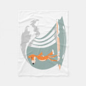 Cartoon Fox auf einem Surfbrett Fleecedecke (Vorderseite)