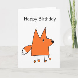 Cartoon Fox Birthday Card Karte