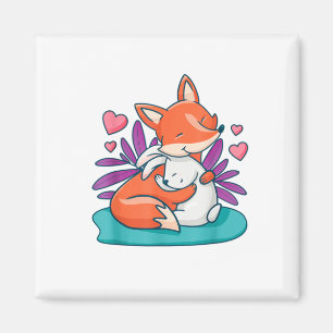 Cartoon Fox Bunny Rabbit Hug Freunde Liebe Ostern Magnet