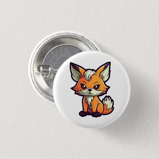 CARTOON FOX BUTTON (Vorne & Hinten)