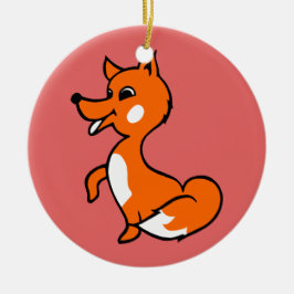 Cartoon Fox Keramik Ornament