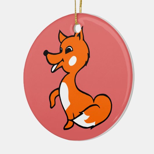 Cartoon Fox Keramik Ornament (Links)
